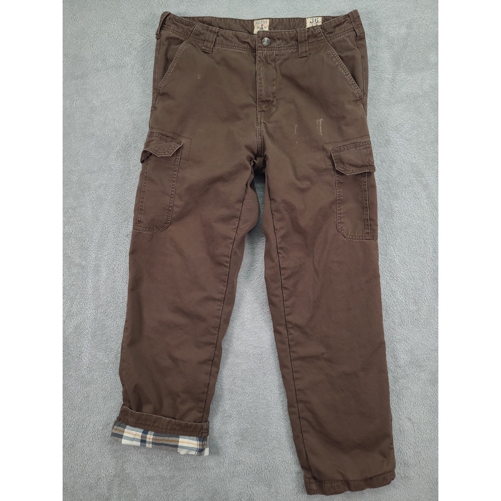 Red Head Brand Co Mens Cargo Pants Brown Size 36x34 Plaid Lined‎ Workwear